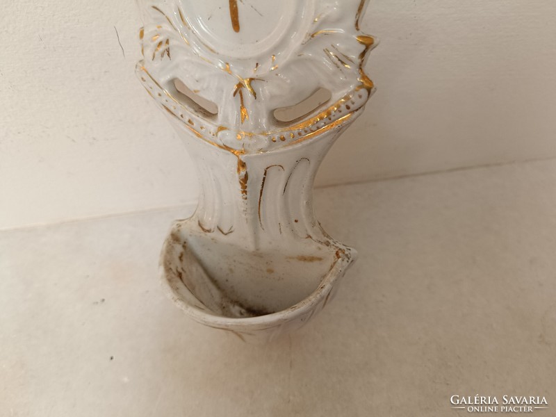 Antique holy water holder 19th century porcelain Christian Catholic wall holy water holder 730 8472