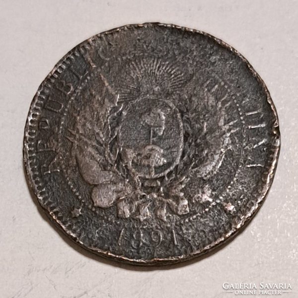 1891. Argentina 2 centavos, (54)