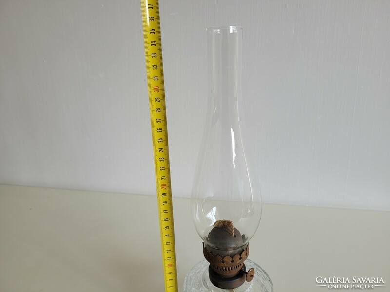 Old vintage large glass kerosene lamp bedside lamp