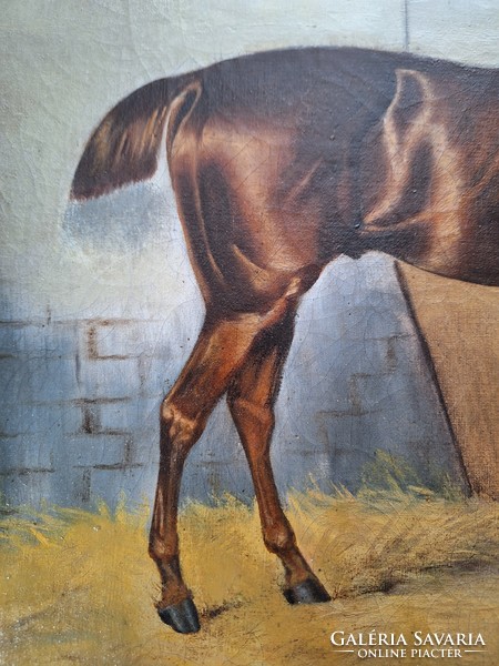 Antique racing horse painting 1897