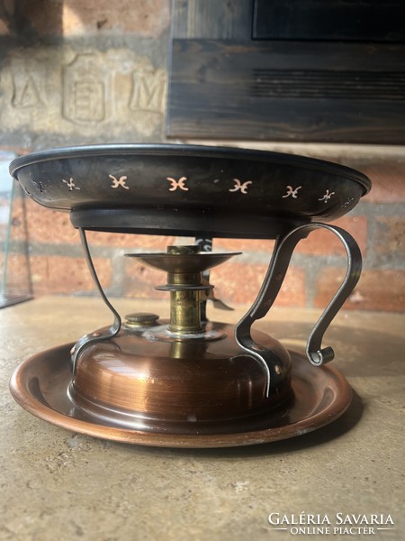 Antique copper table warmer