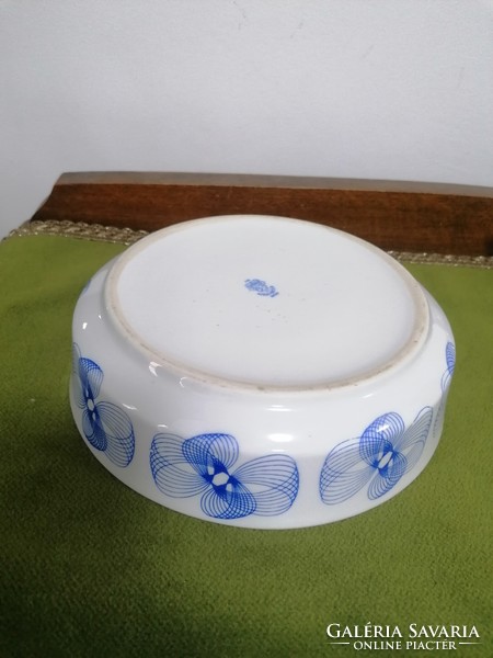 Alföldi porcelain retro bowl with blue pattern, rare motif