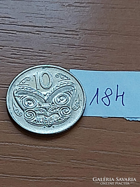 ÚJ-ZÉLAND NEW ZEALAND 10 CENT 1989  MAORI MASZK, Réz-nikkel, II. Erzsébet 184.