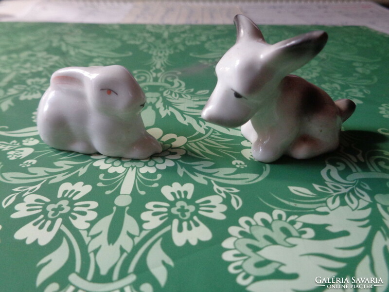 Bunny 4 cm and dog 5 cm, miniatures
