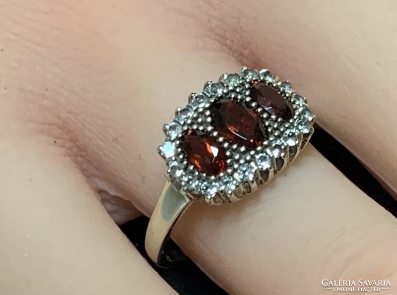 Real Natural Garnet Topaz Gemstone Ring Size 54 925 - ùj
