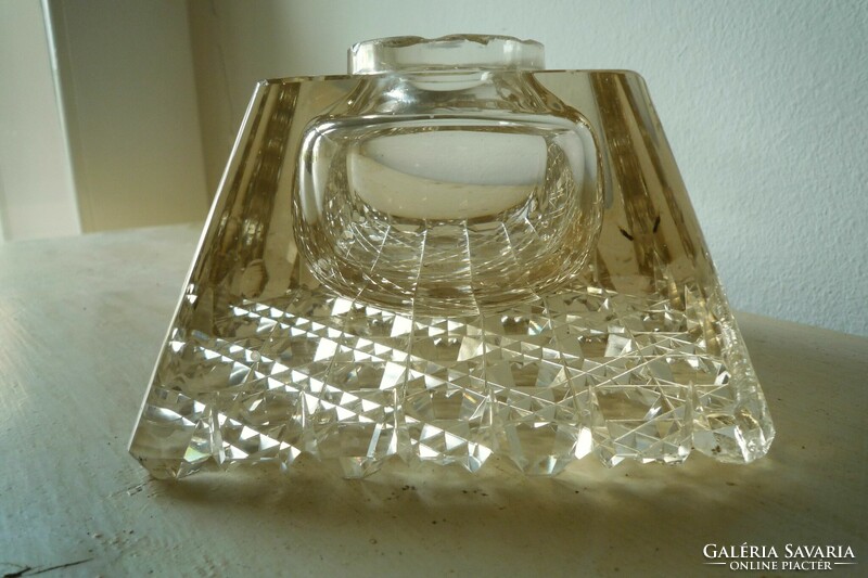 Brutal lead crystal inkstand from the beginning of the last century