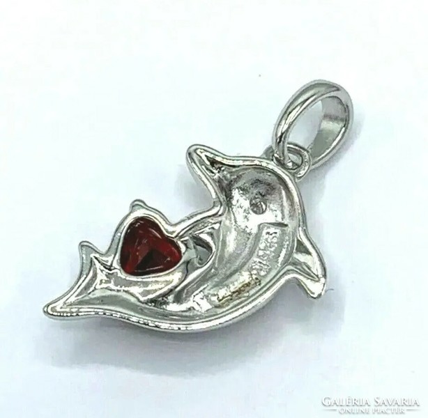 Real natural diamond and garnet gemstone pendant 925 - ùj