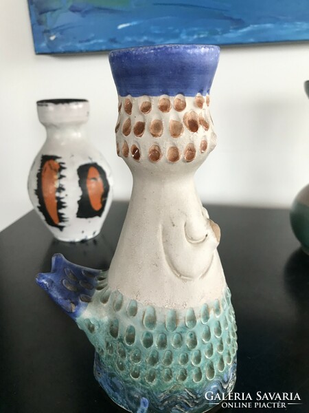 Decorative ceramic candle holder 1. The work of Ilona Kiss roóz (20/d)