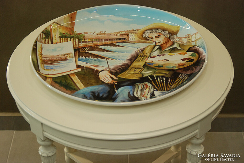 Ceramic bowl from Bassano with a portrait of a painter