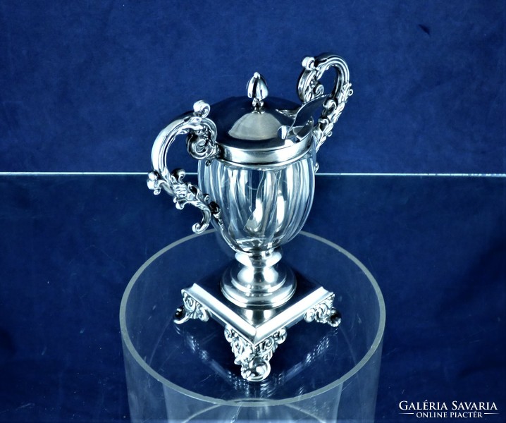 Beautiful, antique silver caviar holder, Paris, ca. 1840!!!