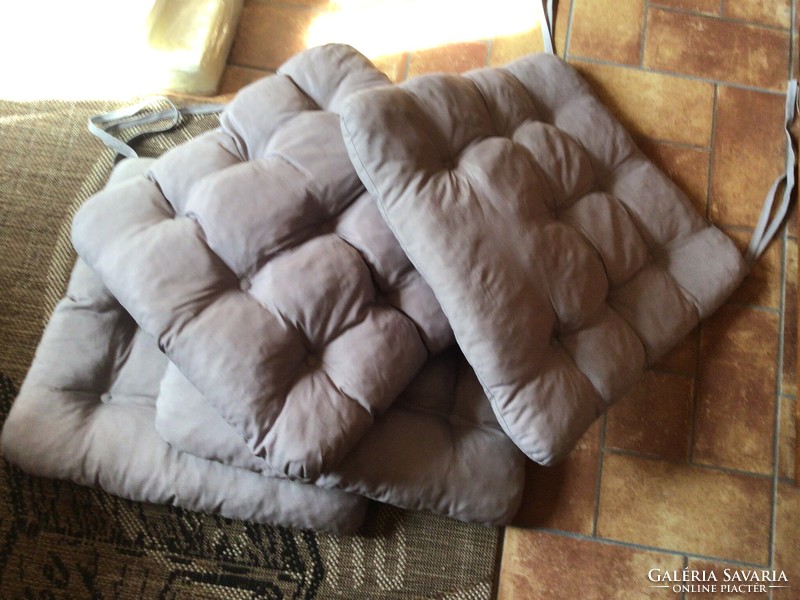 Quilted coffee-colored chair cushions 8 pcs