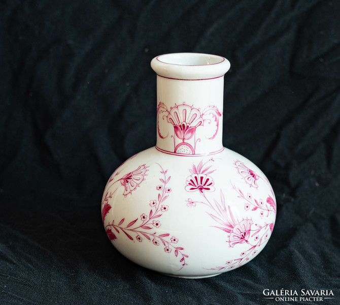 Marked fischer & mieg pirkenhammer vase - hand painted - antique stoneware ornament - rare form