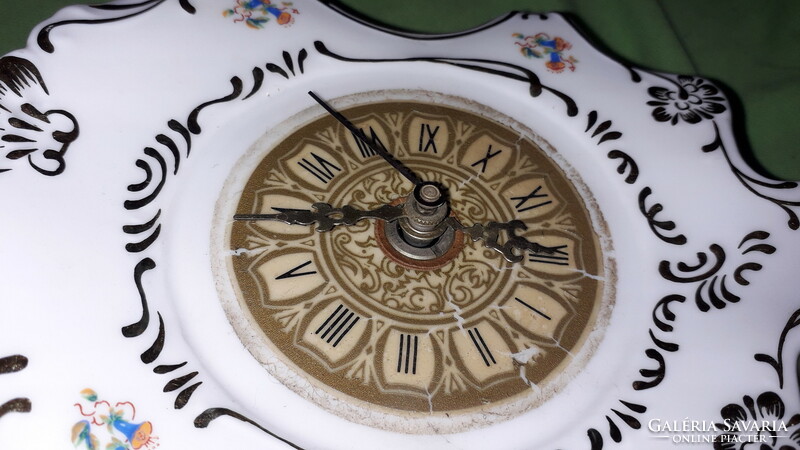 Beautiful antique legged cute-flower pattern raven house baroque porcelain mantelpiece clock 20x16x6 cm