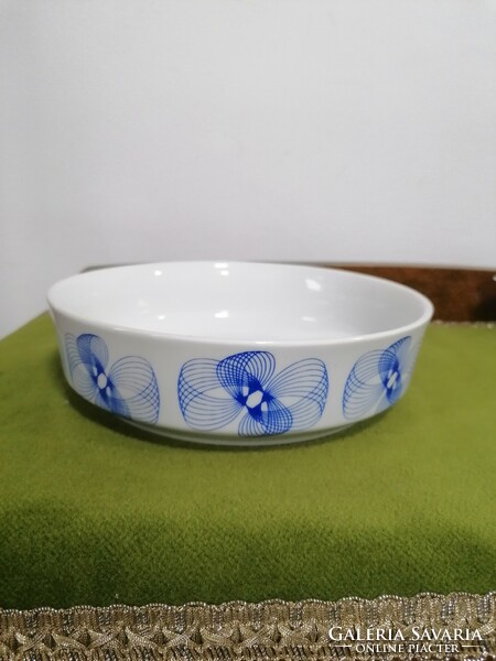 Alföldi porcelain retro bowl with blue pattern, rare motif