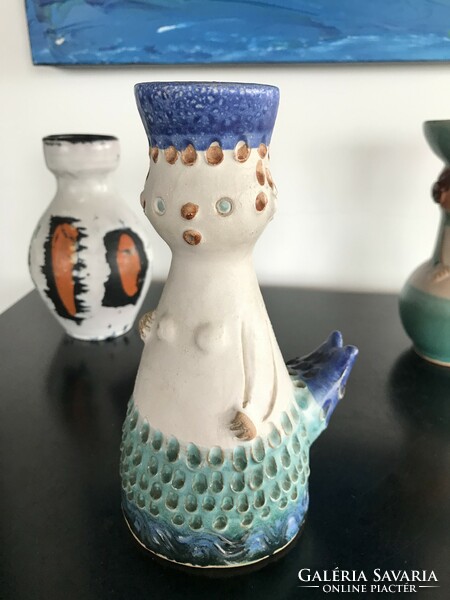 Decorative ceramic candle holder 1. The work of Ilona Kiss roóz (20/d)