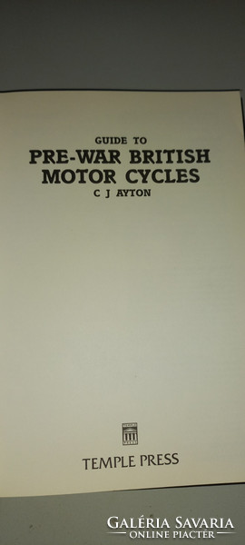 Ii. Pre-World War II English engines (in English) c.J. Ayton: guide to pre-war British motor cycles