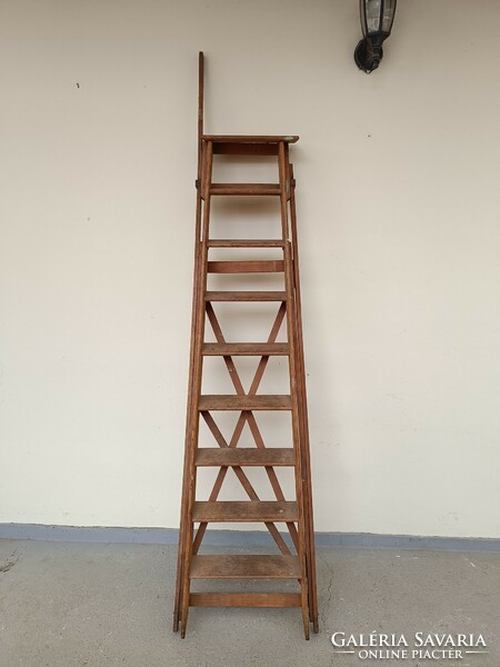 Antique two-pronged wooden ladder library room painting furniture can be opened 611 8549