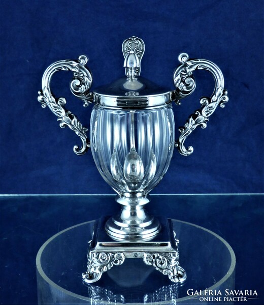 Beautiful, antique silver caviar holder, Paris, ca. 1840!!!