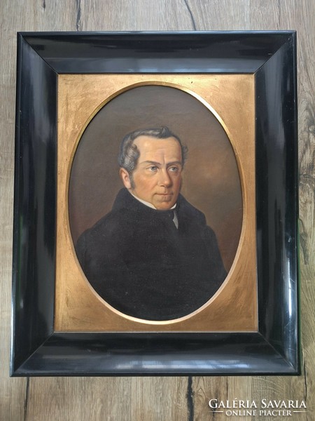 Antique bieder male portrait painting