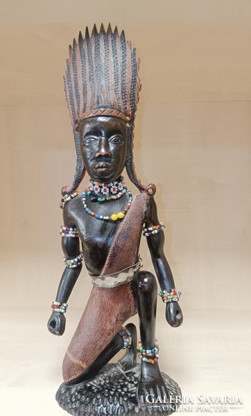 African tribal warrior made of wood