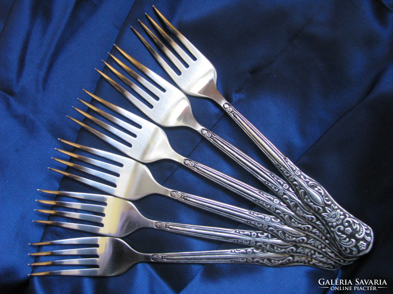 Set of antique Russian cutlery with a lotus flower pattern