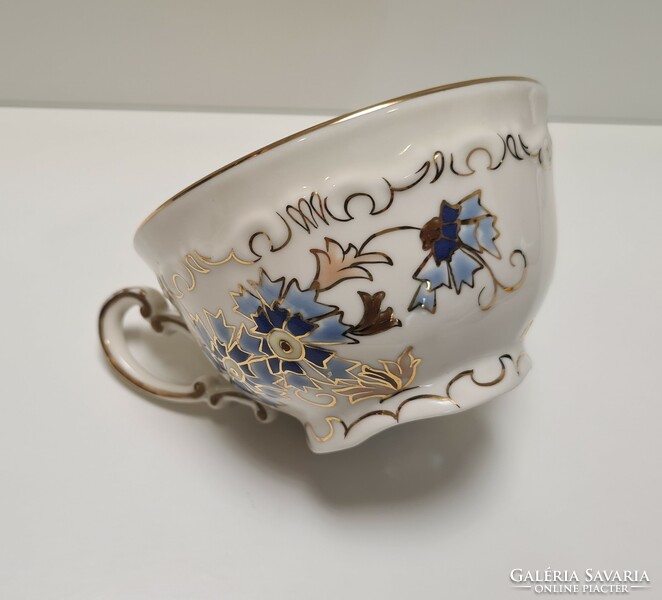 Zsolnay tea cup with cornflower pattern - anniversary, repaired -