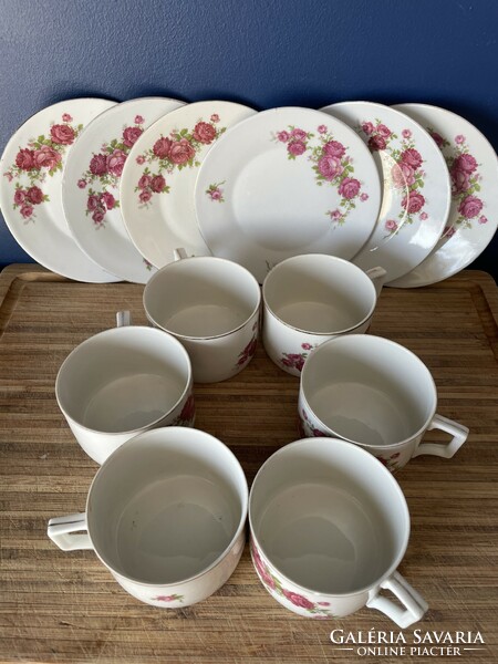 Zsolnay rose tea set