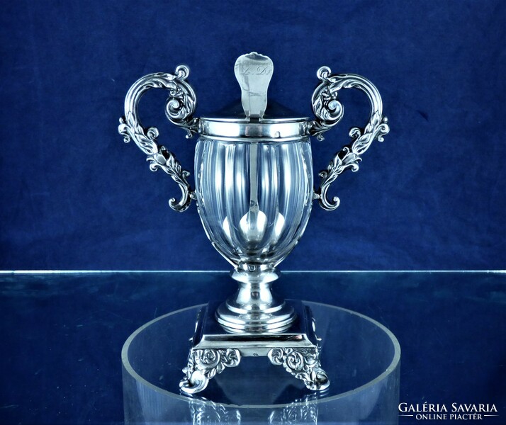 Beautiful, antique silver caviar holder, Paris, ca. 1840!!!