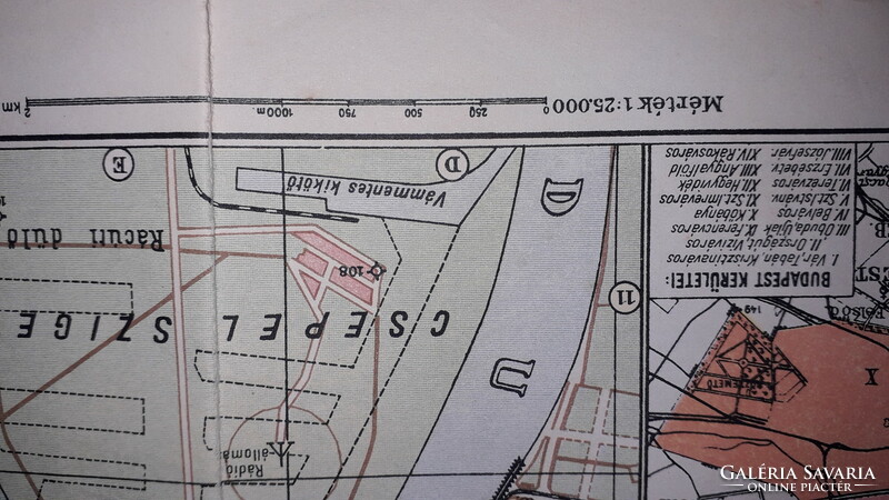1935. Kogutowicz - map of Budapest Székesfóváros unfoldable 42 x 58 cm repaired as in the pictures