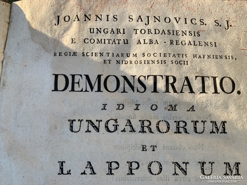 Sajnovics János Bizonyitás A magyar és a lapp nyelv azonos Nagyszombat 1770