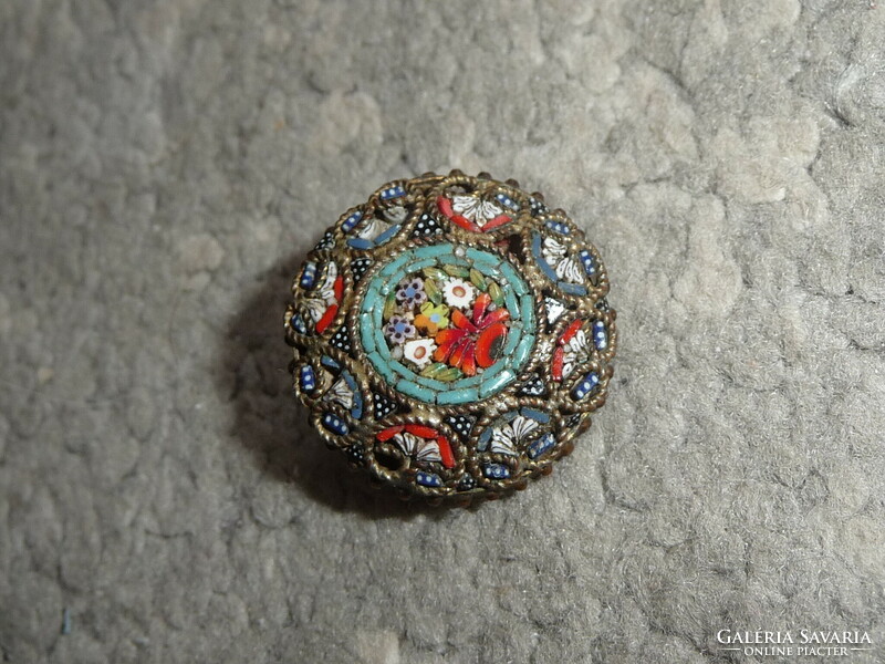 Antique micromosaic brooch antique micromosaic pin antique Italian glass mosaic brooch circa 1900