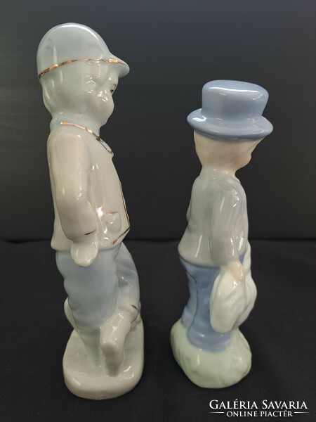 Unmarked, pair of porcelain children's figures