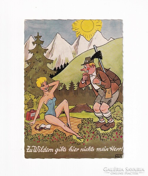 VH:01 Vicces-Humoros képeslap postatiszta 1950-70