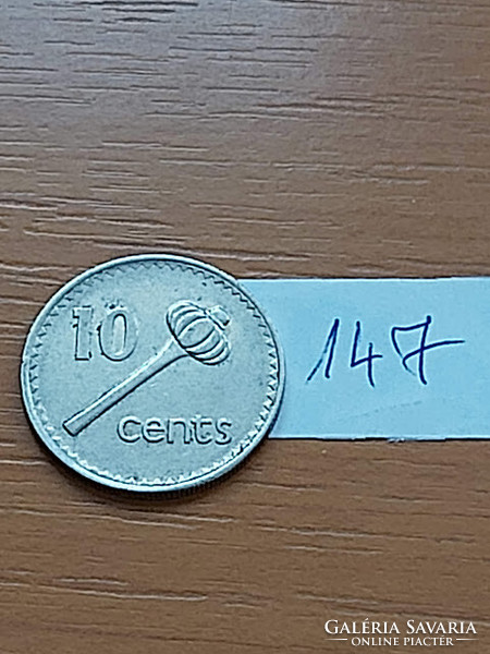 FIJI FIDZSI SZIGETEK 10 CENT 1990  Nikkellel borított acél, II. Erzsébet királynő  147.