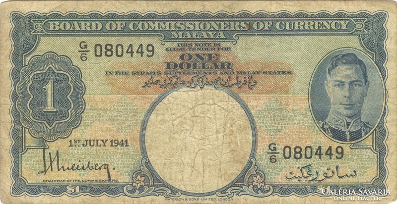 1 dollár 1941 Malaya