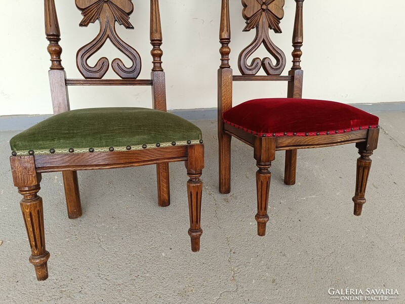 Antik térdeplő imaszék ima szék 2 darab keményfa faragott keresztény bútor 716 8511