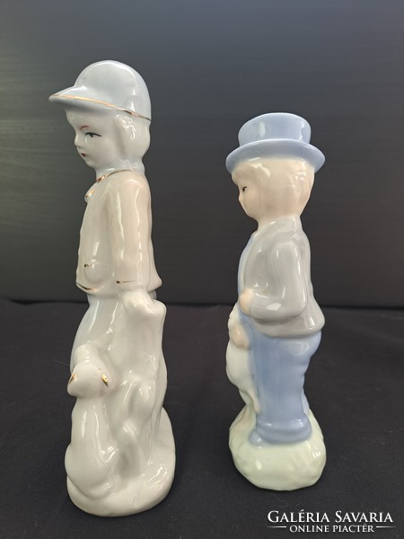 Jelzés nélküli, porcelán gyermek figura pár