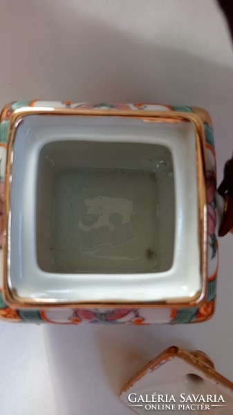 Thin painted Japanese satsuma? Porcelain sugar bowl