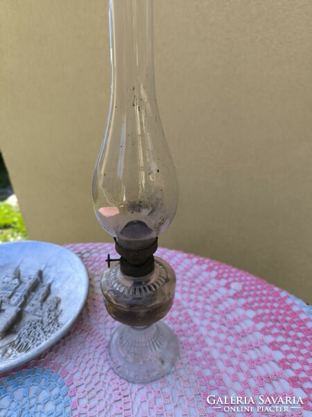 Petróleum lámpa eladó! Üvegtestű petróleum lámpa 37 cm