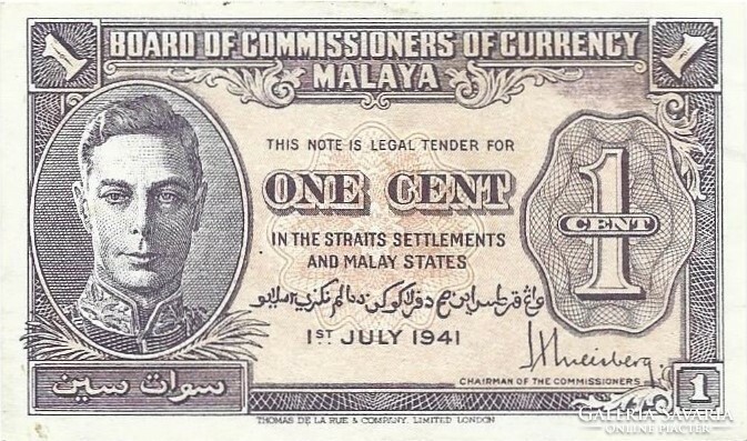 1 cent 1941 Malaya 1.