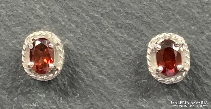 Genuine natural garnet gemstone earrings 925 - ùj