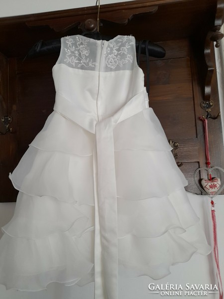 Casual little girl's dress, bridesmaid, size 98-104, beaded, organza ruffled 3 layers