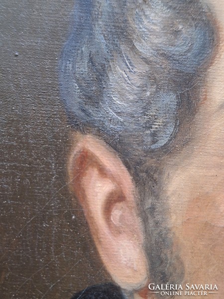 Antik bieder férfi portré festmény