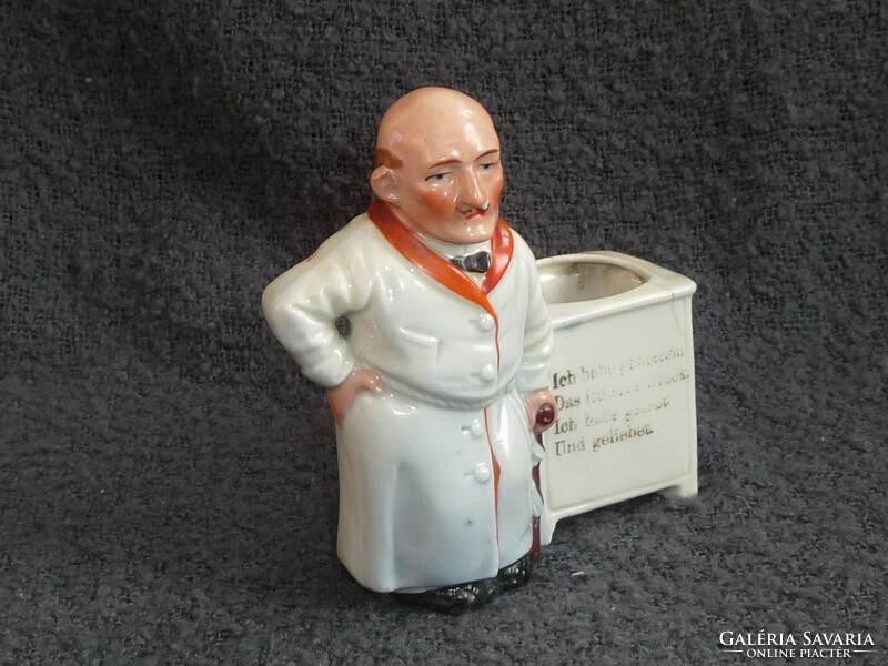 Antique porcelain figurine vase old figurine match holder or cigarette holder funny porcelain figurine