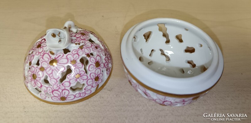 Miniature openwork porcelain bonbonier from Herend