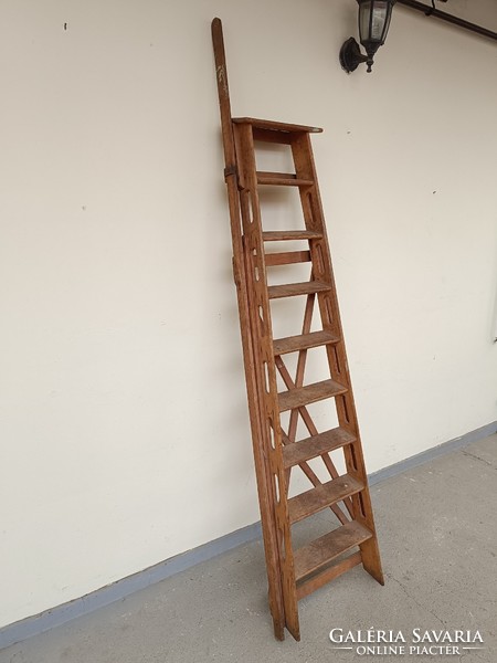 Antique two-pronged wooden ladder library room painting furniture can be opened 611 8549