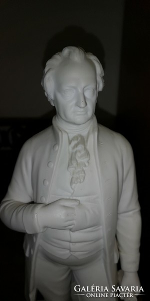 Goethe and schiller porcelain sculptures, 40 cm, damaged