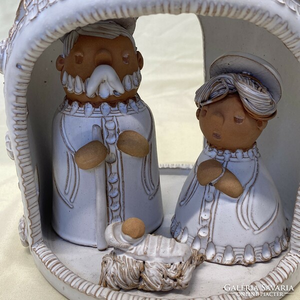 Rare Szilágy Mária ceramic nativity scene