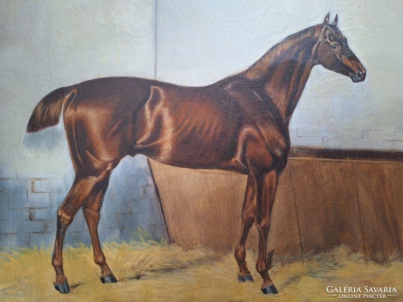 Antique racing horse painting 1897