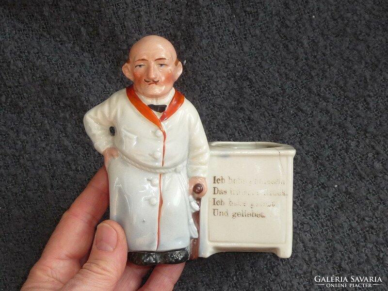 Antique porcelain figurine vase old figurine match holder or cigarette holder funny porcelain figurine